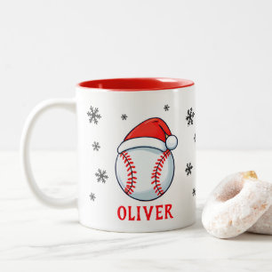 Baseball Ball Red Weihnachtsmannmütze Snowflake Na Zweifarbige Tasse