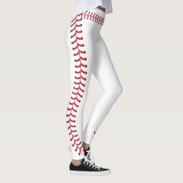 Baseball Ball Seam Stitches Muster Leggings