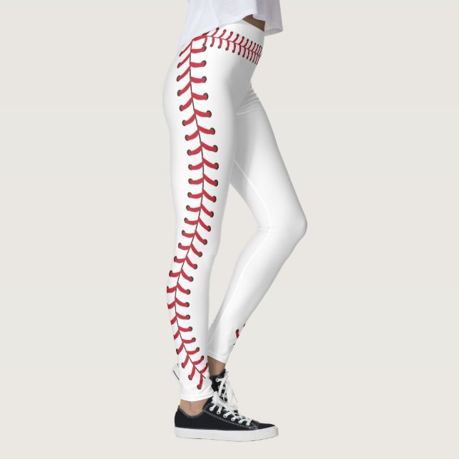 Baseball Ball Seam Stitches Muster Leggings (Rechts)