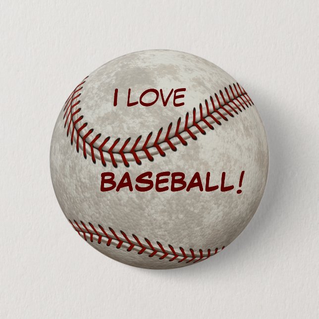 Baseball-Ball-Spiel "ich Liebe BASEBALL!" Sport Button (Vorderseite)