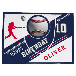 Baseball-Ball-Spieler als Geburtstagsparty Große Geschenktüte
