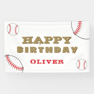 Baseball Ball Sport Schwarz Kinder Geburtstagsfeie Banner