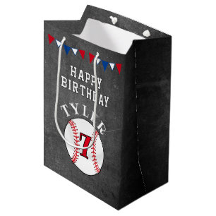 Baseball Ball Sports Chalkboard Kindergeburtstag Mittlere Geschenktüte