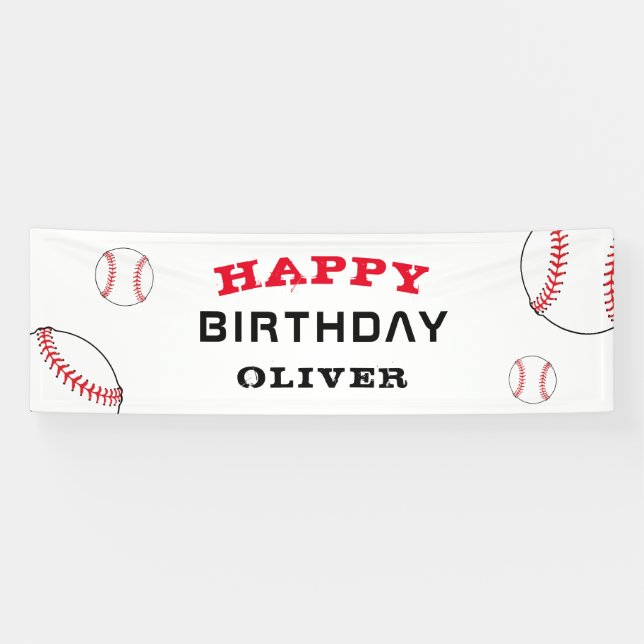 Baseball Ball Sports Kindergeburtstag Party Banner (Horizontal)