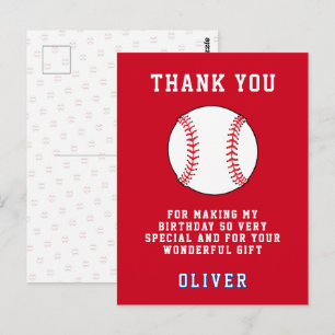 Baseball Ball Themed Kindergeburtstag Party Vielen Postkarte