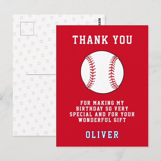 Baseball Ball Themed Kindergeburtstag Party Vielen Postkarte (Vorne/Hinten)