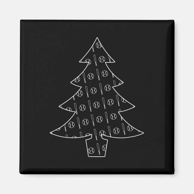 Baseball Ball und Bat Collage Sportweihnachtsfest Magnet (Vorne)