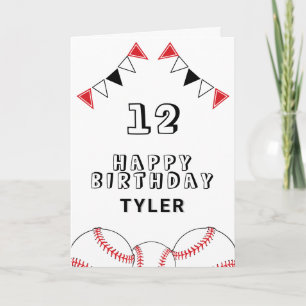 Baseball Ball und Flaggen Sport Kinder Geburtstag Karte