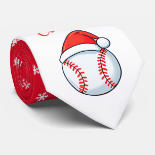 Baseball Ball Weihnachtsmannmütze Coach Weihnachte Krawatte
