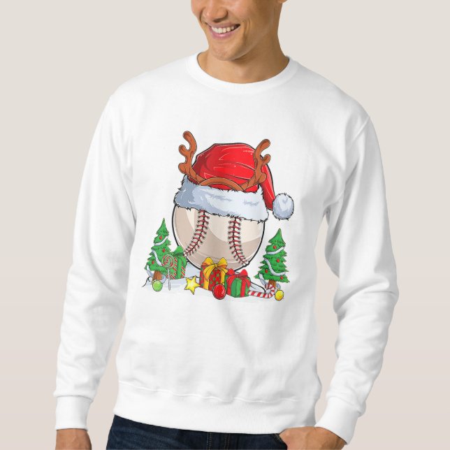 Baseball-Ball-Weihnachtsmannmütze Sweatshirt (Vorderseite)