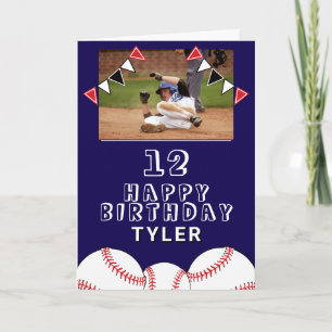 Baseball Bälle Flaggen Kinder Foto Geburtstag Karte