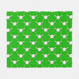 Baseball - Bälle & Schläger nahtloses Muster  Fleecedecke