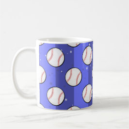 Baseball Balls - Nahtloses Muster auf blauem Feld Kaffeetasse