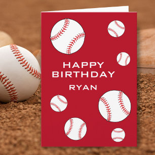 Baseball Balls Personalisiert Happy Geburtstagskin Karte