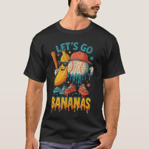 Baseball-Banane Lustige Sport-Drip-Art für Freunde T-Shirt