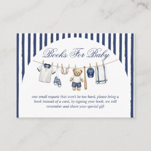 Baseball-Bär-Baby-Shower-Buch-Anfrage Begleitkarte