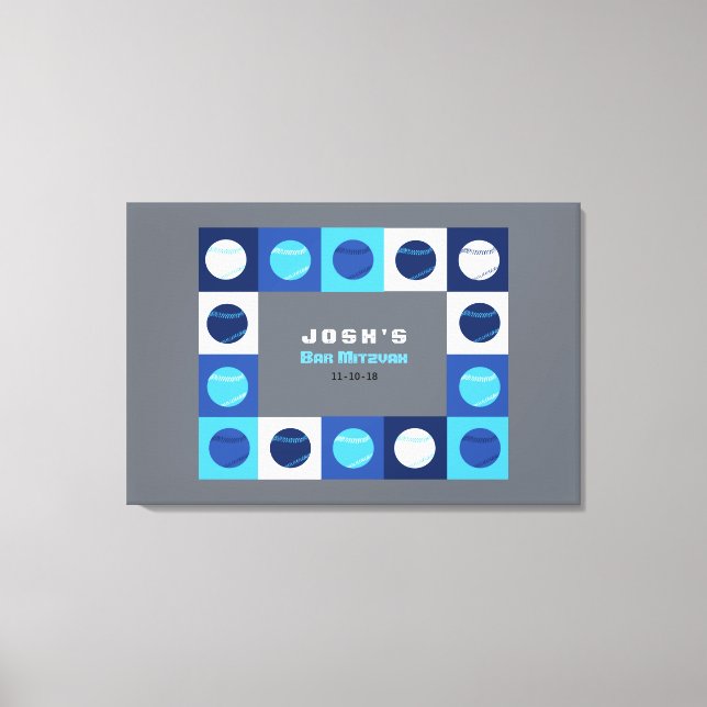 BASEBALL Bar Bat Mitzvah Sign in Board Leinwanddruck (Vorderseite)