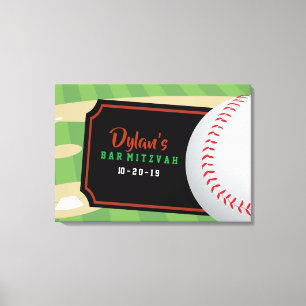 BASEBALL Bar Bat Mitzvah Sign in Board Leinwanddruck