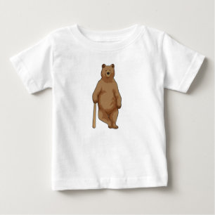 Baseball-Bär mit Baseballschläger Baby T-shirt