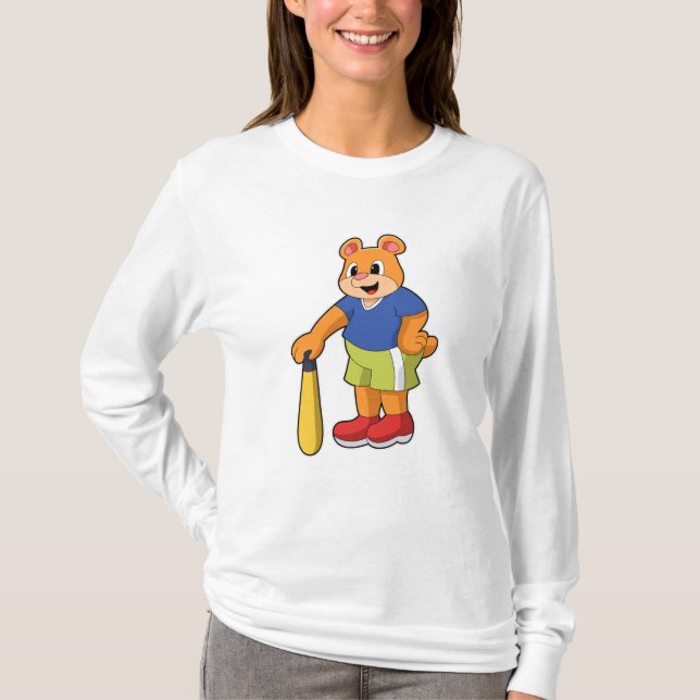 Baseball-Bär mit Baseballschläger T-Shirt (Vorderseite)