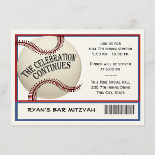 Baseball Bar Mitzwa Feier Einladung