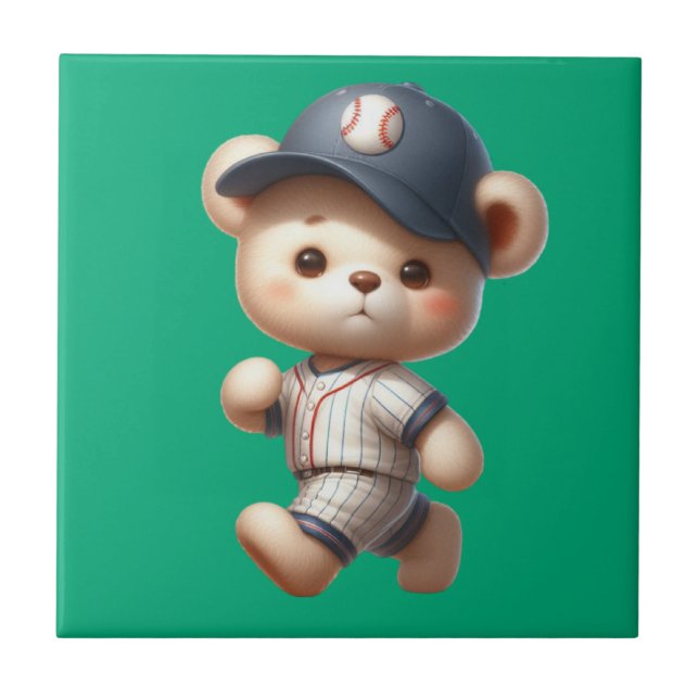 Baseball Bären 1 Fliese (Vorderseite)