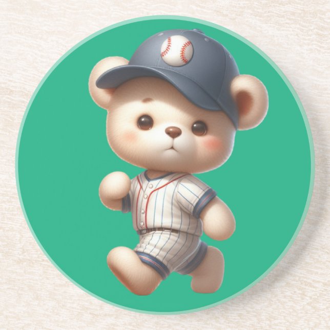 Baseball Bären 1 Getränkeuntersetzer (Vorne)
