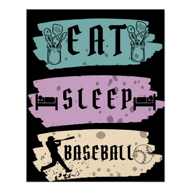 Baseball Baseball-Baseball-Spieler Funny Baseball  Poster (Vorderseite)