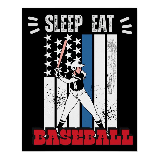 Baseball Baseball-Baseball-Spieler Funny Baseball  Poster (Vorderseite)