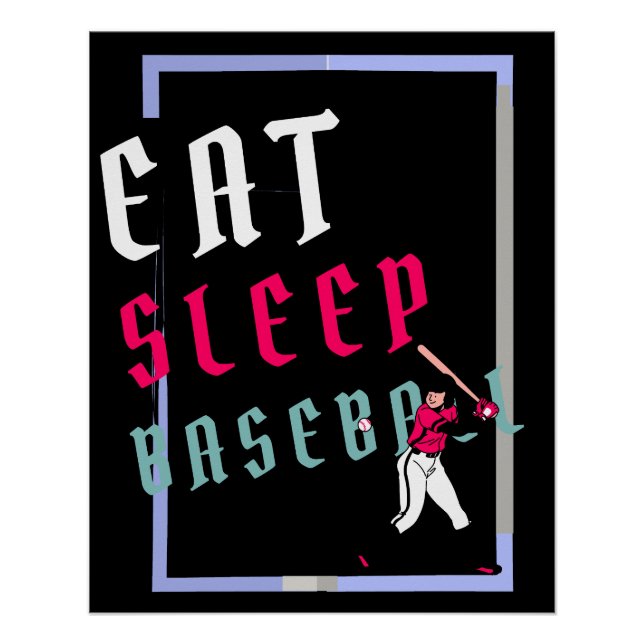 Baseball Baseball-Baseball-Spieler Funny Baseball  Poster (Vorderseite)