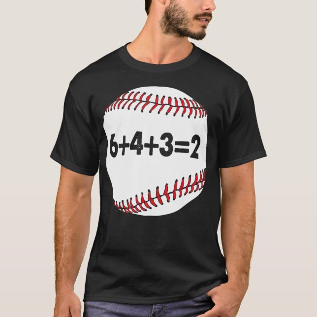 Baseball-Baseball-Team 6 4 3 2 Baseball-Baseball T-Shirt (Vorderseite)