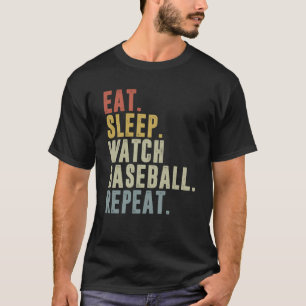 Baseball-Baseball-Wiederholung beim Sleep-Beobacht T-Shirt