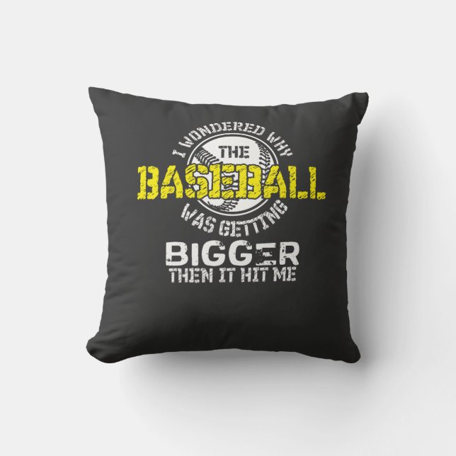 Baseball - Baseball wird größer Kissen (Vorderseite)