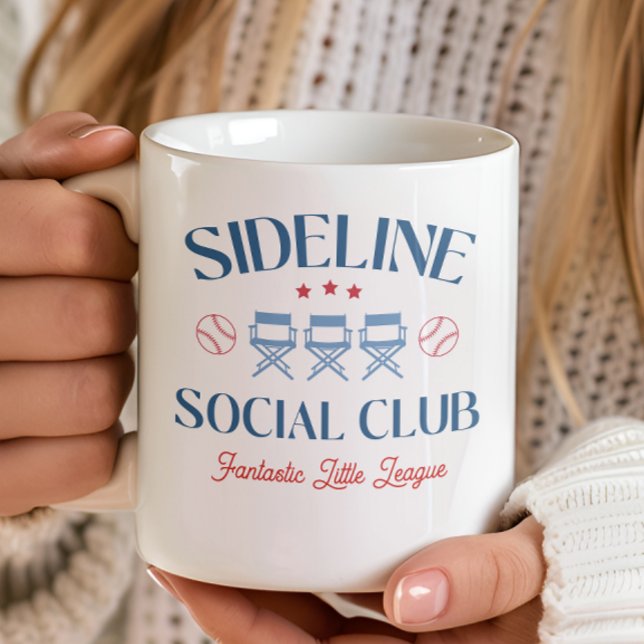 Baseball Baseline Social Club mit Liga-Namen Kaffeetasse (Von Creator hochgeladen)