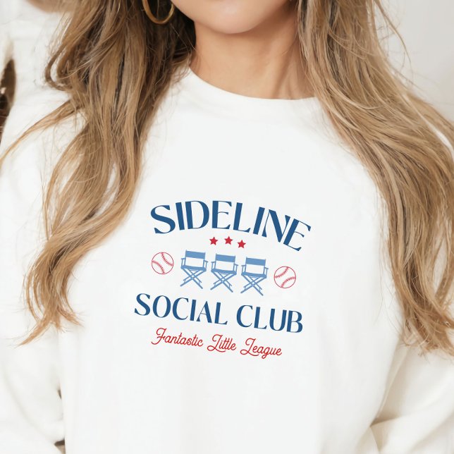 Baseball Baseline Social Club mit Liga-Namen Sweatshirt (Von Creator hochgeladen)