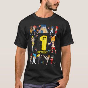 Baseball Basketball Bowling 1 Jahr 1. Geburtstag G T-Shirt