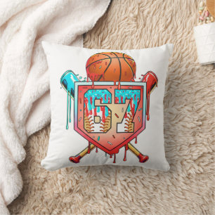 Baseball Basketball Trikotnummer 67 Drip Sports Kissen
