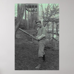 Baseball-Bat-Fotografie Vintager Vatertag Poster