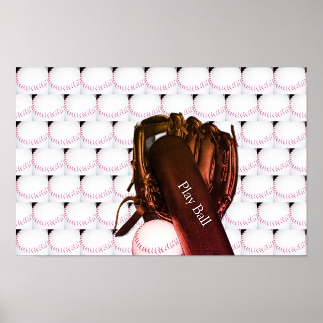 Baseball Bat Glove Foto Poster (Vorne)