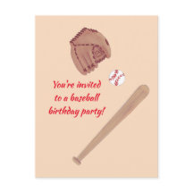 Baseball Bat Glove Geburtstagsparty Einladung Post