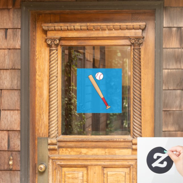 Baseball-Bat mit Ball Fensteraufkleber (Haustür)