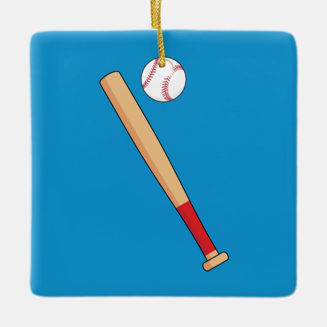 Baseball-Bat mit Ball Keramikornament (Vorderseite)