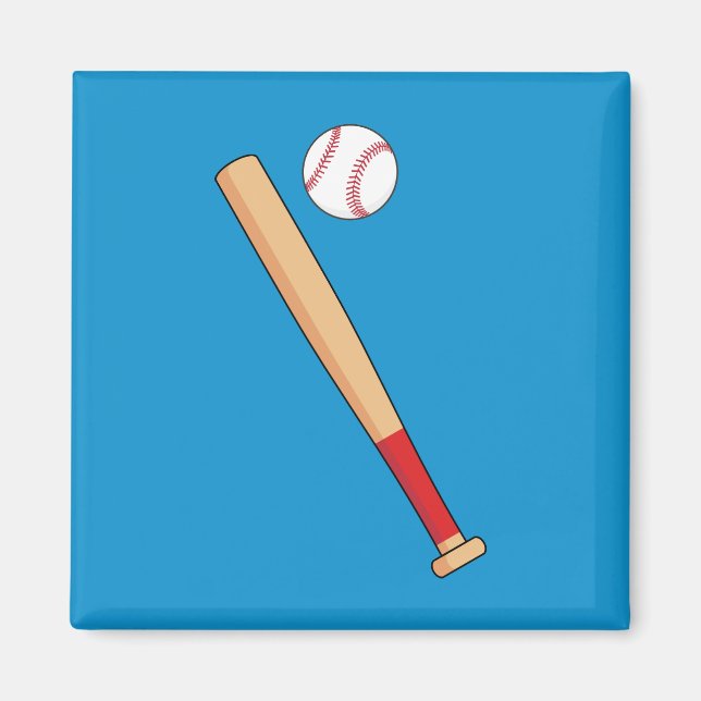 Baseball-Bat mit Ball Magnet (Vorne)