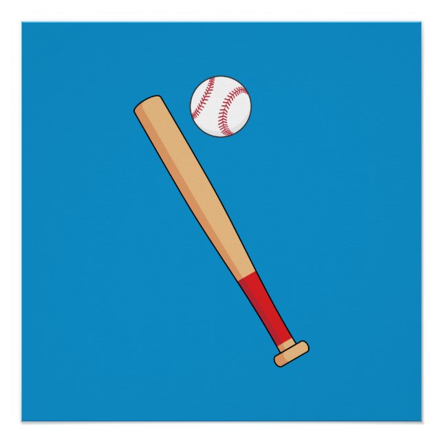Baseball-Bat mit Ball Poster (Vorderseite)