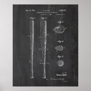 Baseball-Bat-Patent Poster