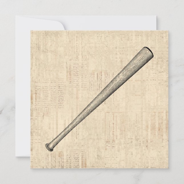 Baseball Bat Sports Art Design Einladung (Vorderseite)