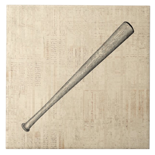 Baseball Bat Sports Art Design Fliese (Vorderseite)
