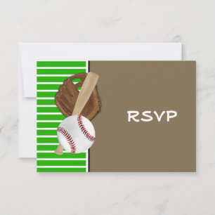 Baseball Bat Sports Boys Geburtstagsparty Thema RSVP Karte