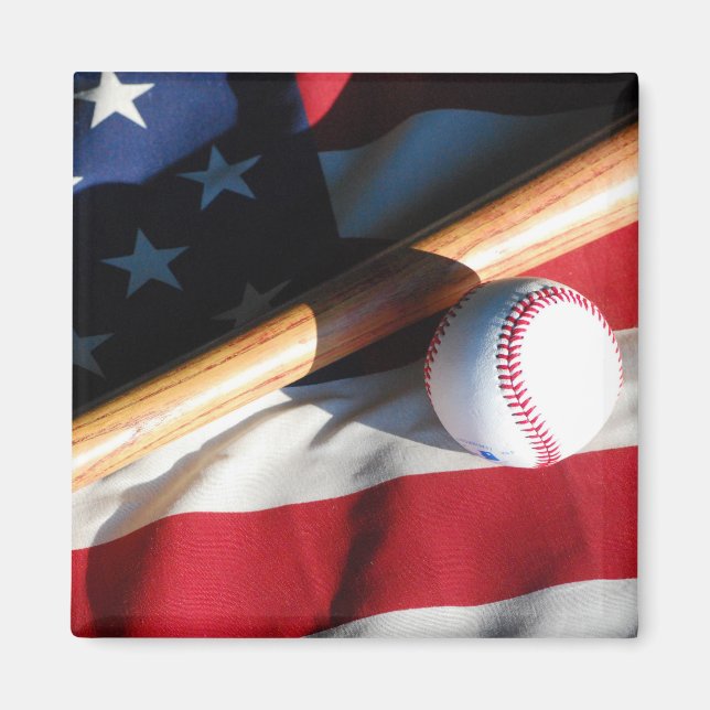 Baseball, Bat und das Magnet der amerikanischen Fl (Vorne)