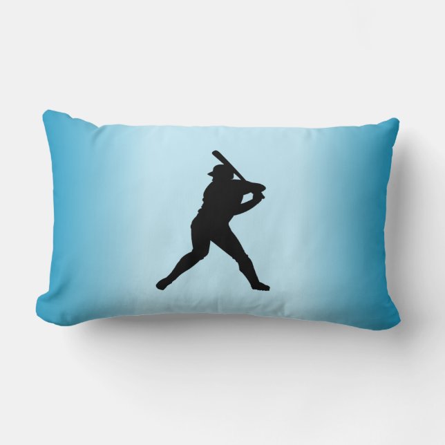 Baseball Batter Blue Sports Lendenkissen (Vorderseite)